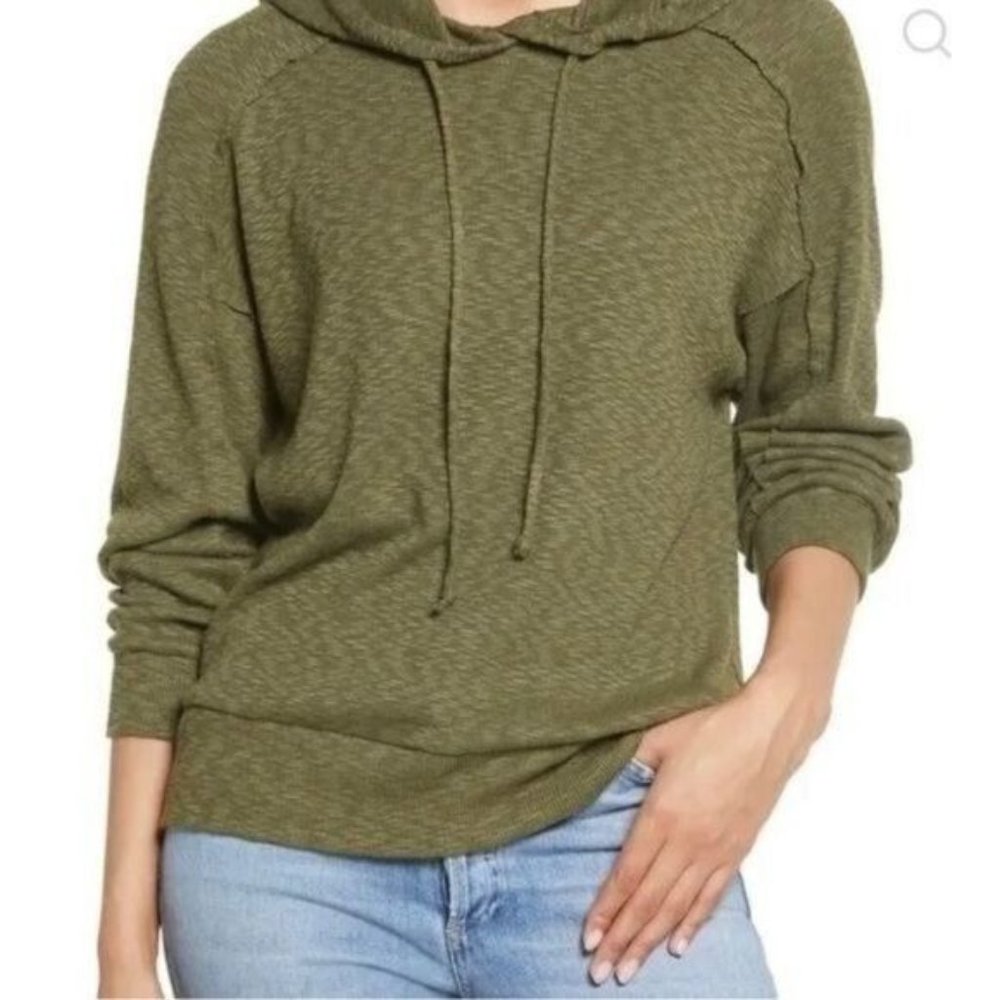 Gibsolook Olive Green Knit Hoodie Size S